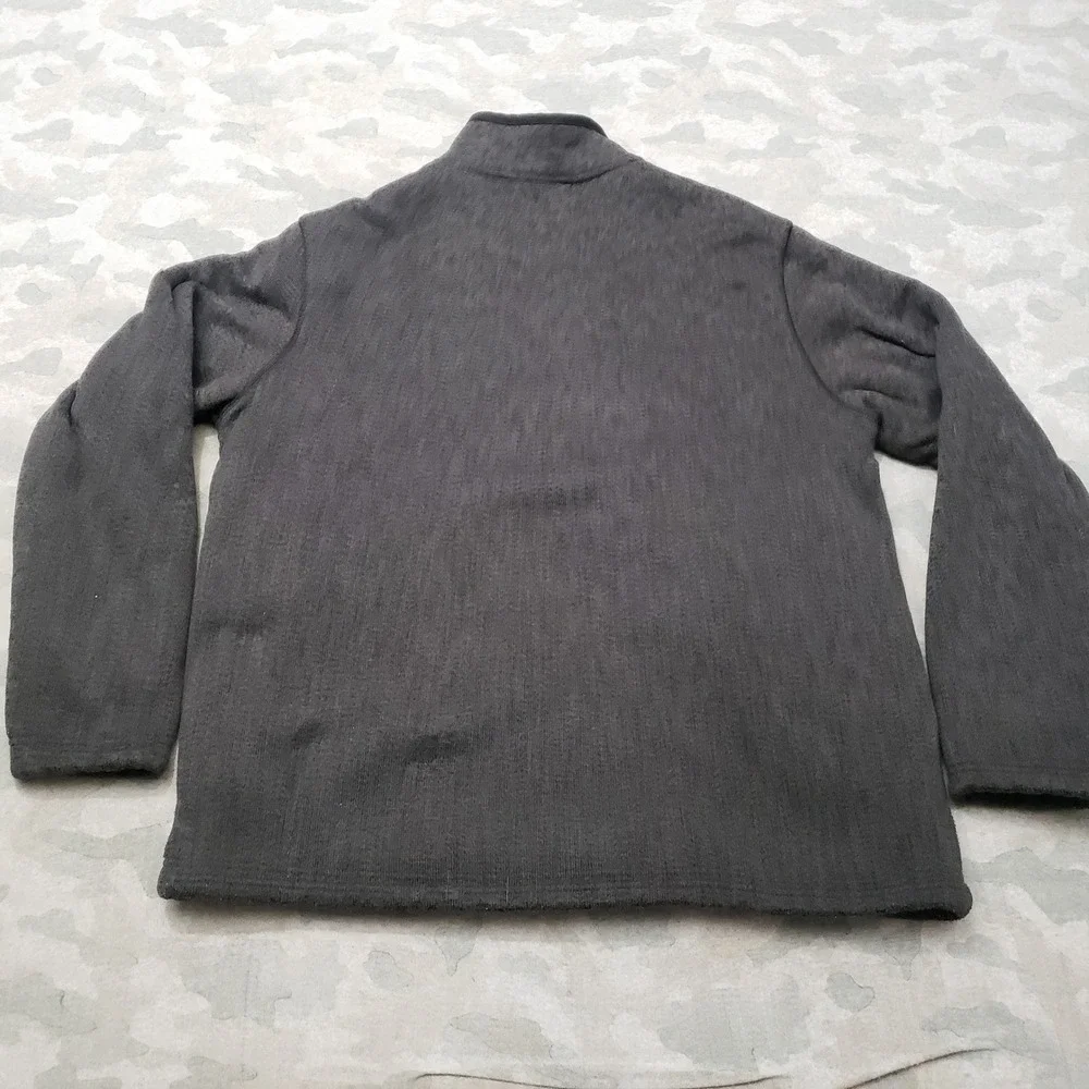 Orvis Sweater Mens Large Gray Quarter Zip Pullover Fleece Outdoor Workwear
